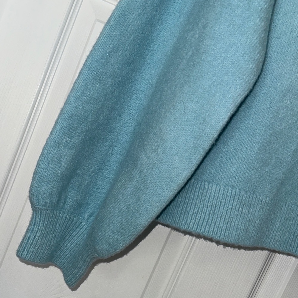 KATE SPADE Light Blue Snowflake Sweater, wool, yak - Picture 4 of 9